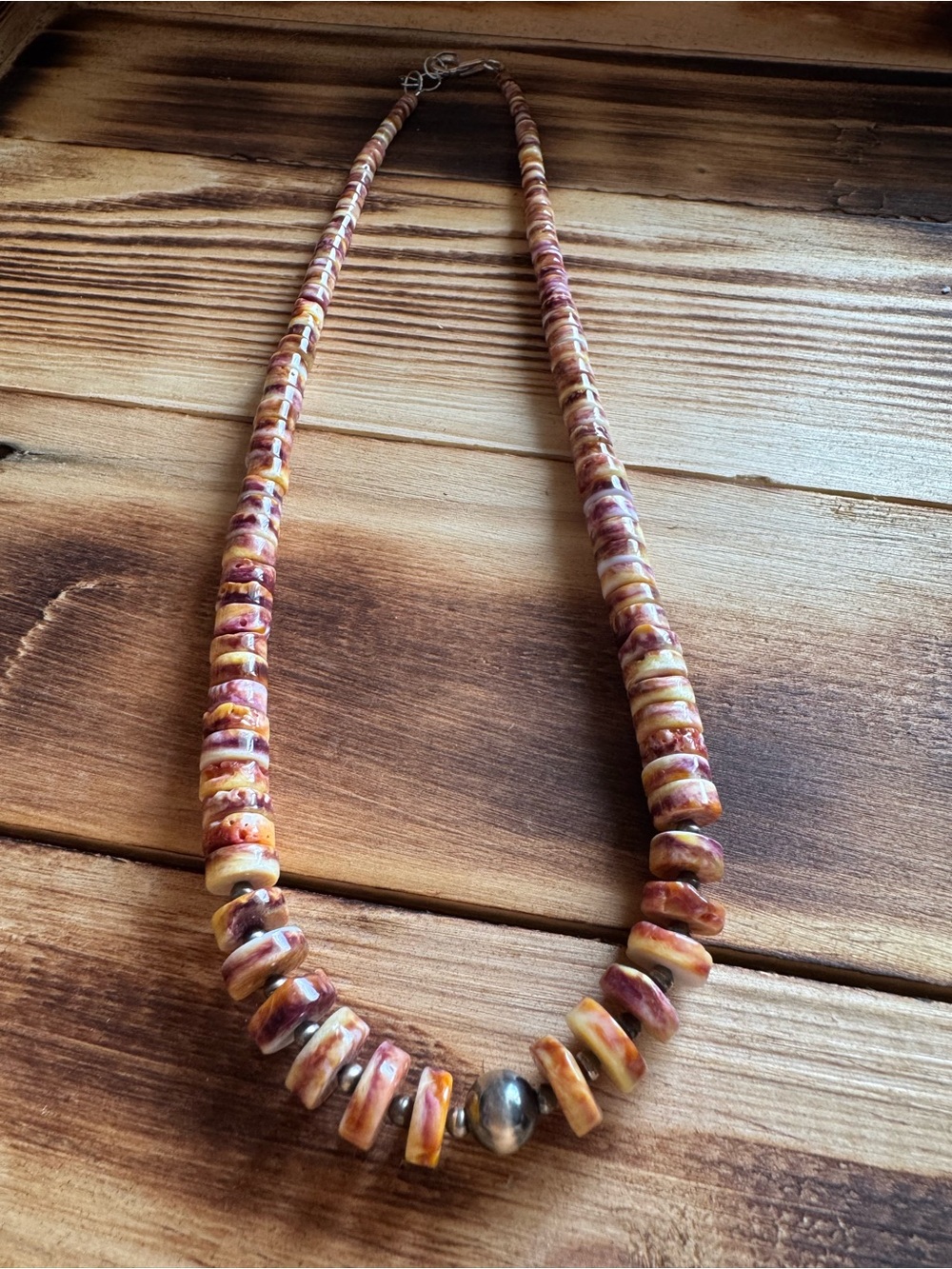 Purple Sunset Spiny and Navajo Pearl Necklace